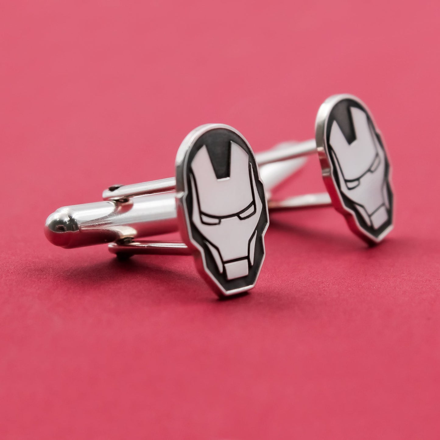 Boutons de manchette Iron Man personnalisables en argent 925