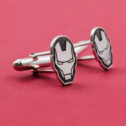 Boutons de manchette Iron Man personnalisables en argent 925