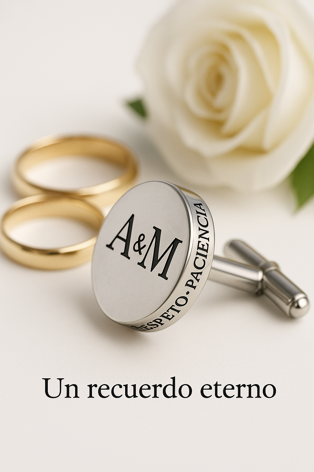 Boutons de manchette personnalisés en argent, message secret