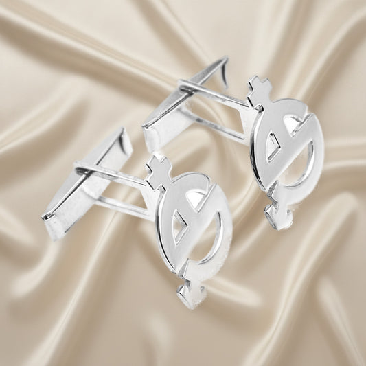 Boutons de manchette personnalisés en argent - Symboles Homme Femme