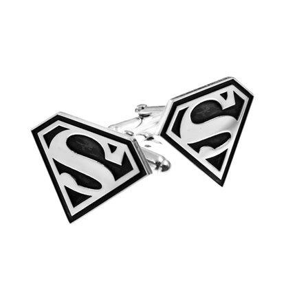 Boutons de manchette Superman en argent 925 pour homme