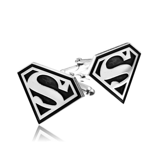 Boutons de manchette Superman en argent 925 pour homme