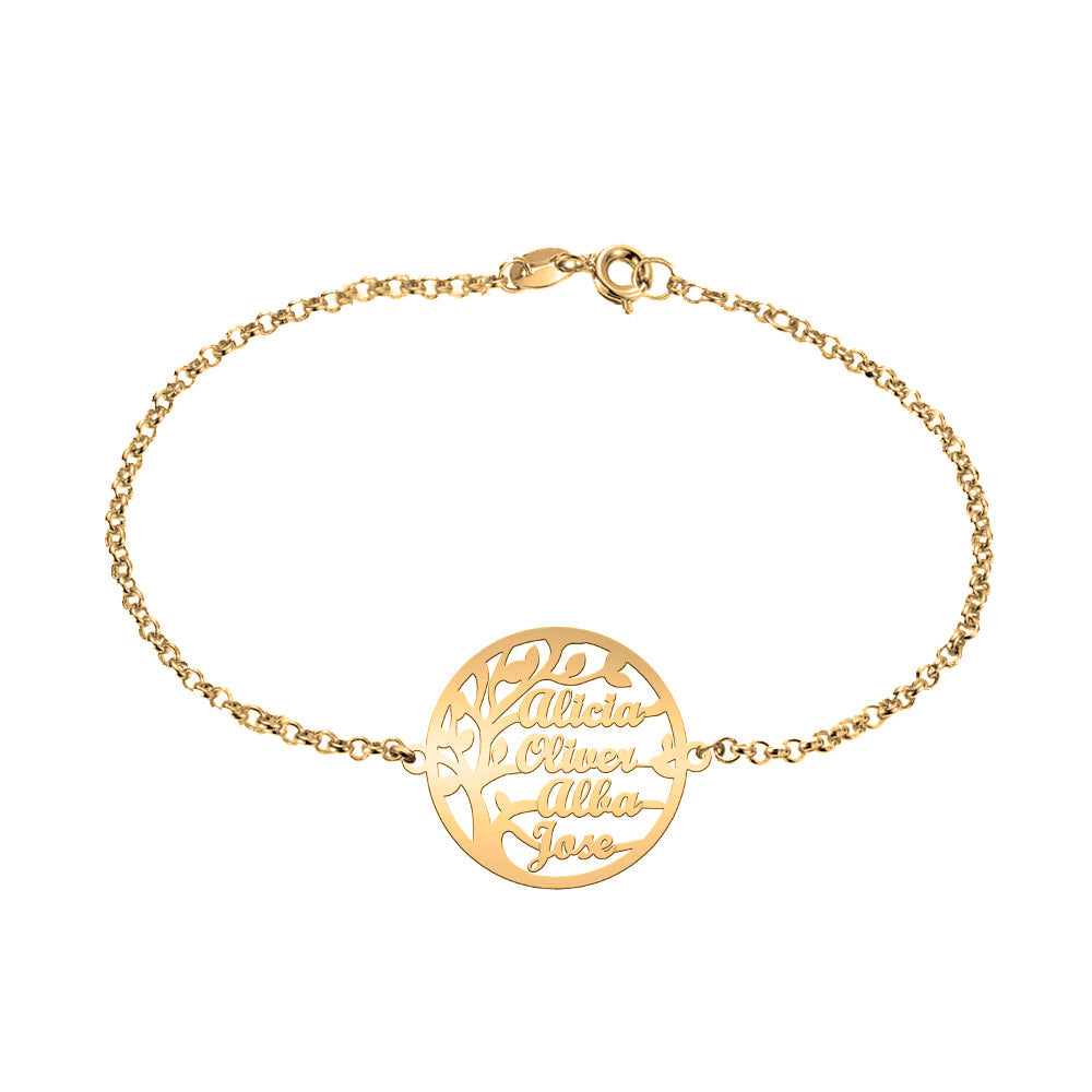 Bracelet Arbre de Vie en argent plaqué or