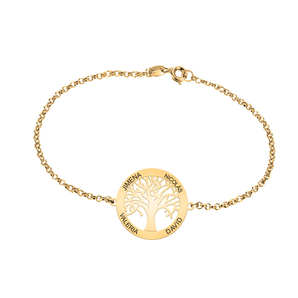 Bracelet Arbre de Vie Plaqué Or sur Argent 925
