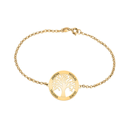 Bracelet Arbre de Vie Plaqué Or sur Argent 925