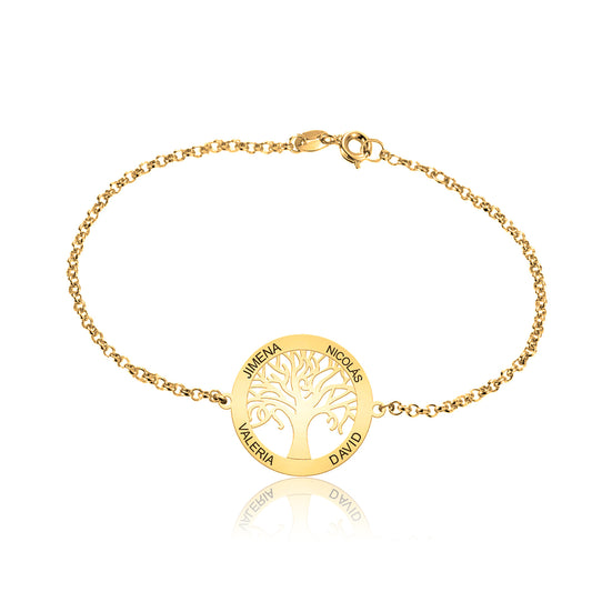 Bracelet Arbre de Vie Plaqué Or sur Argent 925