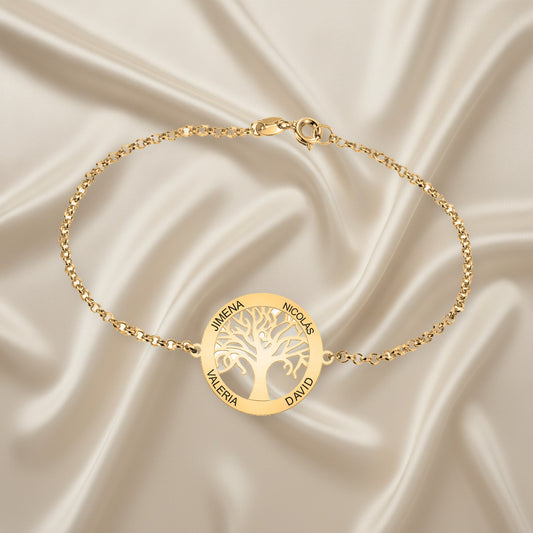 Bracelet Arbre de Vie Plaqué Or sur Argent 925