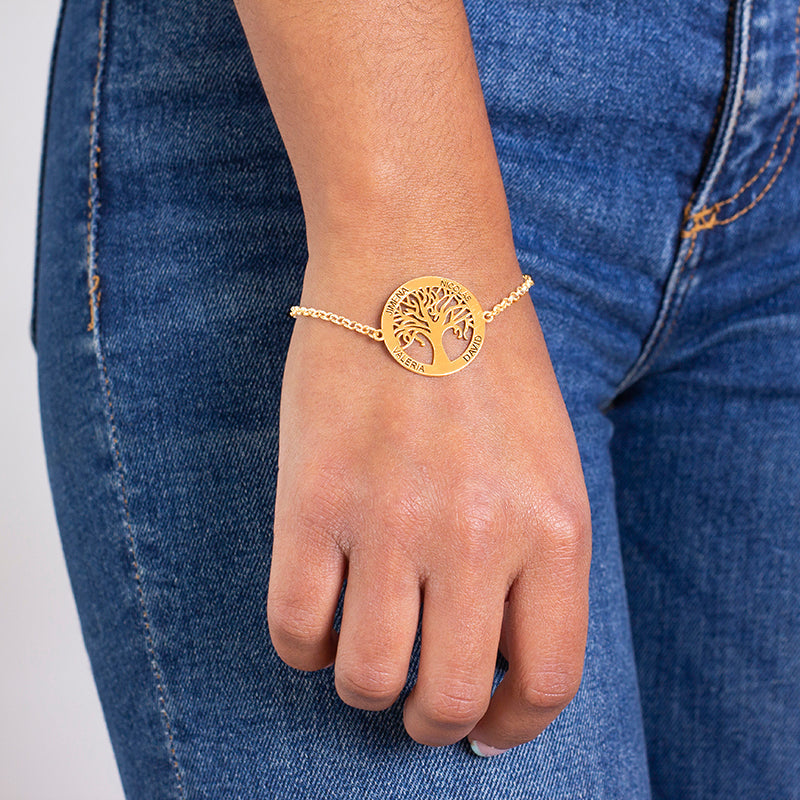 Bracelet Arbre de Vie Plaqué Or sur Argent 925