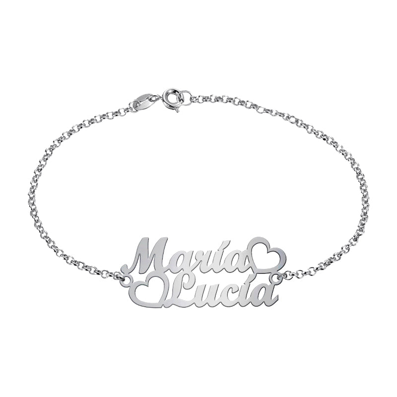 Bracelet argent personnalisable 2 prénoms