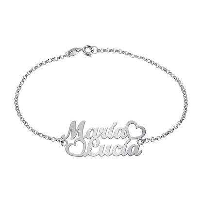 Bracelet argent personnalisable 2 prénoms