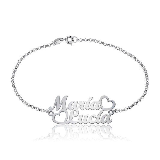 Bracelet argent personnalisable 2 prénoms