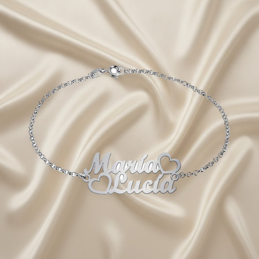Bracelet argent personnalisable 2 prénoms