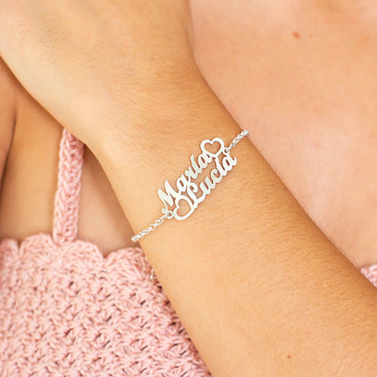 Bracelet argent personnalisable 2 prénoms