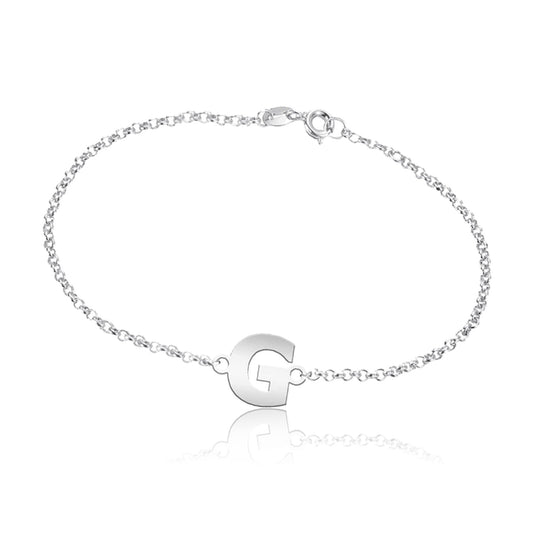 Bracelet Argent Personnalisé avec Initiale