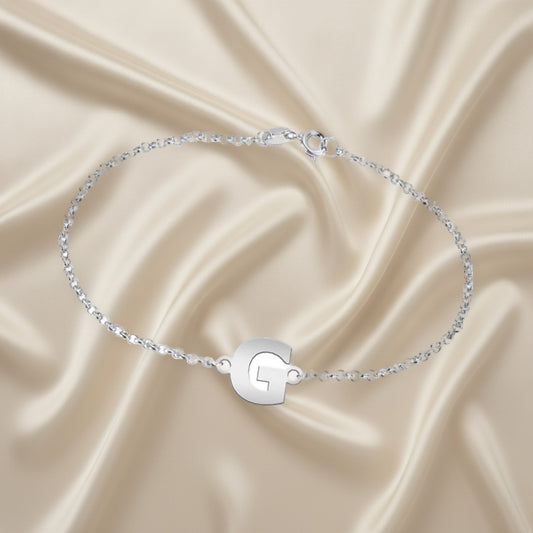 Bracelet Argent Personnalisé avec Initiale