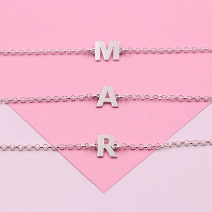 Bracelet Argent Personnalisé avec Initiale