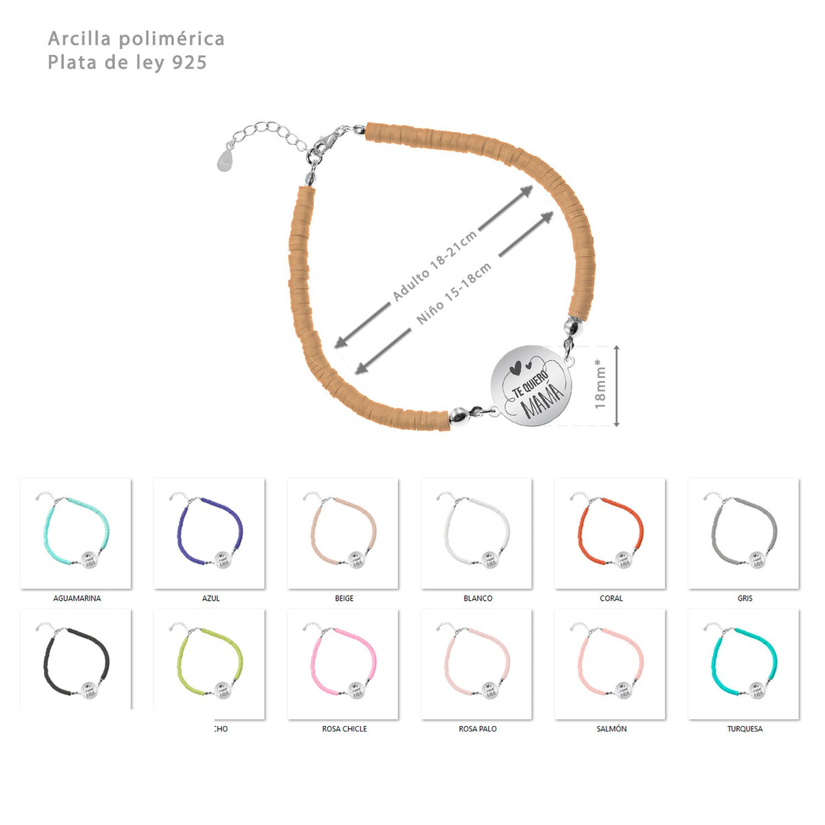 Bracelet Maman Médaille Gravée, cadeau de fête des mères, argent 925