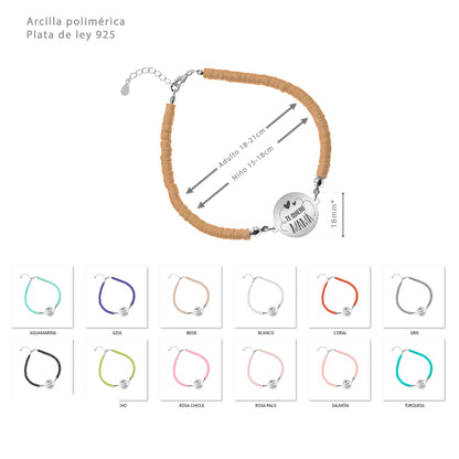 Bracelet Maman Médaille Gravée, cadeau de fête des mères, argent 925