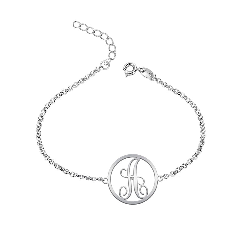 Bracelet de cheville en Argent 925 avec initiale personnalisée