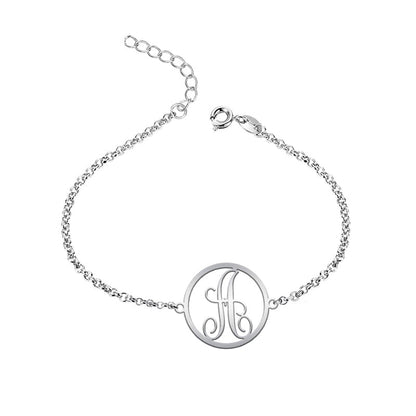 Bracelet de cheville en Argent 925 avec initiale personnalisée