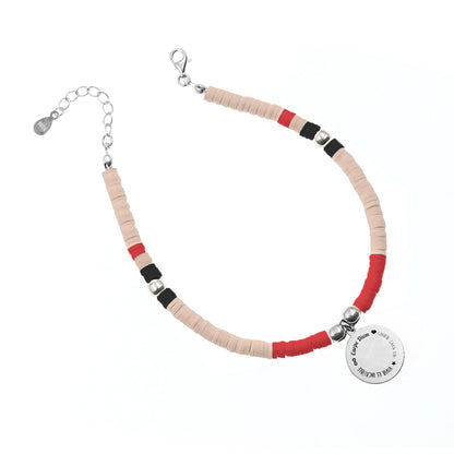 Bracelet de cheville Formentera personnalisable argent et perles