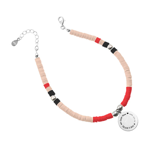Bracelet de cheville Formentera personnalisable argent et perles