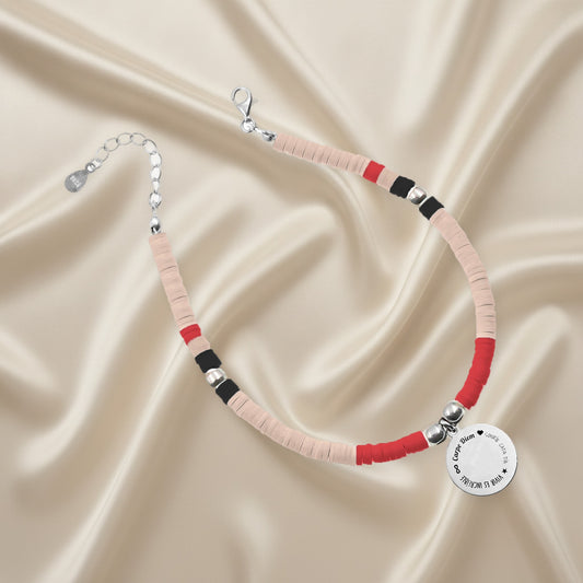Bracelet de cheville Formentera personnalisable argent et perles