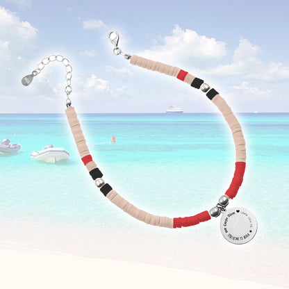 Bracelet de cheville Formentera personnalisable argent et perles