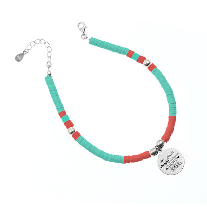 Bracelet de cheville personnalisable Palma en argent et perles