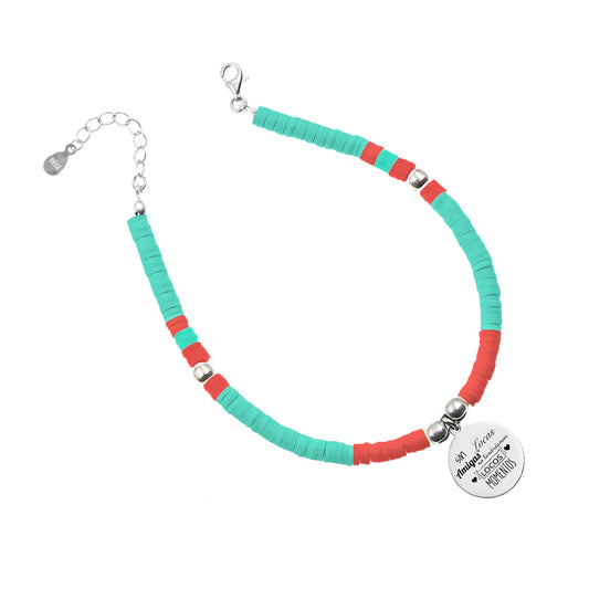Bracelet de cheville personnalisable Palma en argent et perles