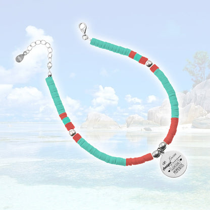 Bracelet de cheville personnalisable Palma en argent et perles
