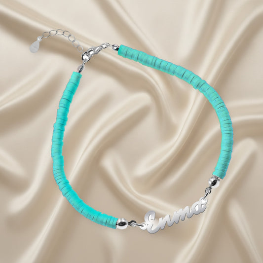 Bracelet de Communion Personnalisé en Argent 925 et Argile Polymère