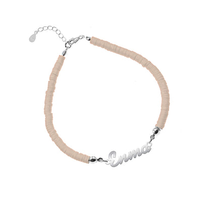 Bracelet de Communion Personnalisé en Argent 925 et Argile Polymère