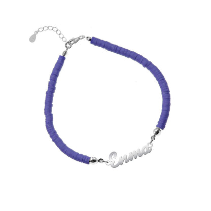 Bracelet de Communion Personnalisé en Argent 925 et Argile Polymère