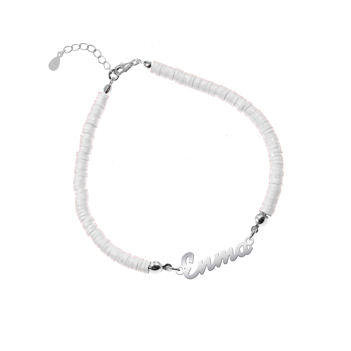 Bracelet de Communion Personnalisé en Argent 925 et Argile Polymère