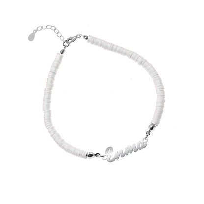 Bracelet de Communion Personnalisé en Argent 925 et Argile Polymère