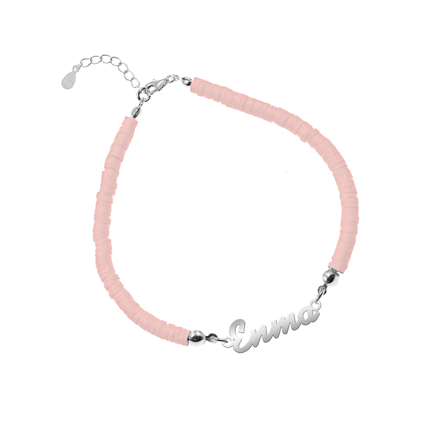 Bracelet de Communion Personnalisé en Argent 925 et Argile Polymère