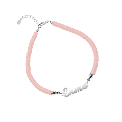 Bracelet de Communion Personnalisé en Argent 925 et Argile Polymère