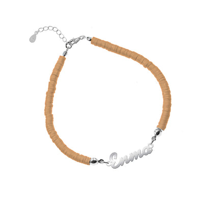 Bracelet de Communion Personnalisé en Argent 925 et Argile Polymère