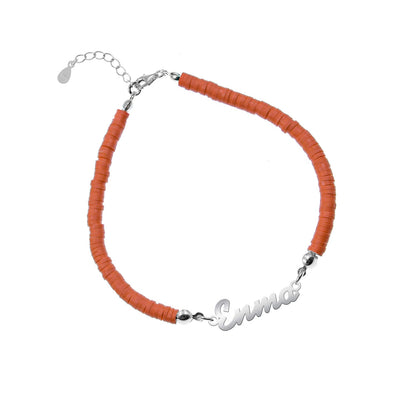 Bracelet de Communion Personnalisé en Argent 925 et Argile Polymère