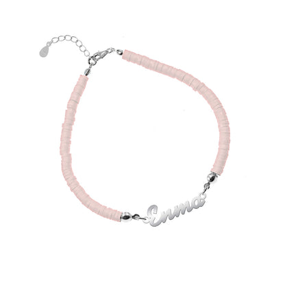 Bracelet de Communion Personnalisé en Argent 925 et Argile Polymère