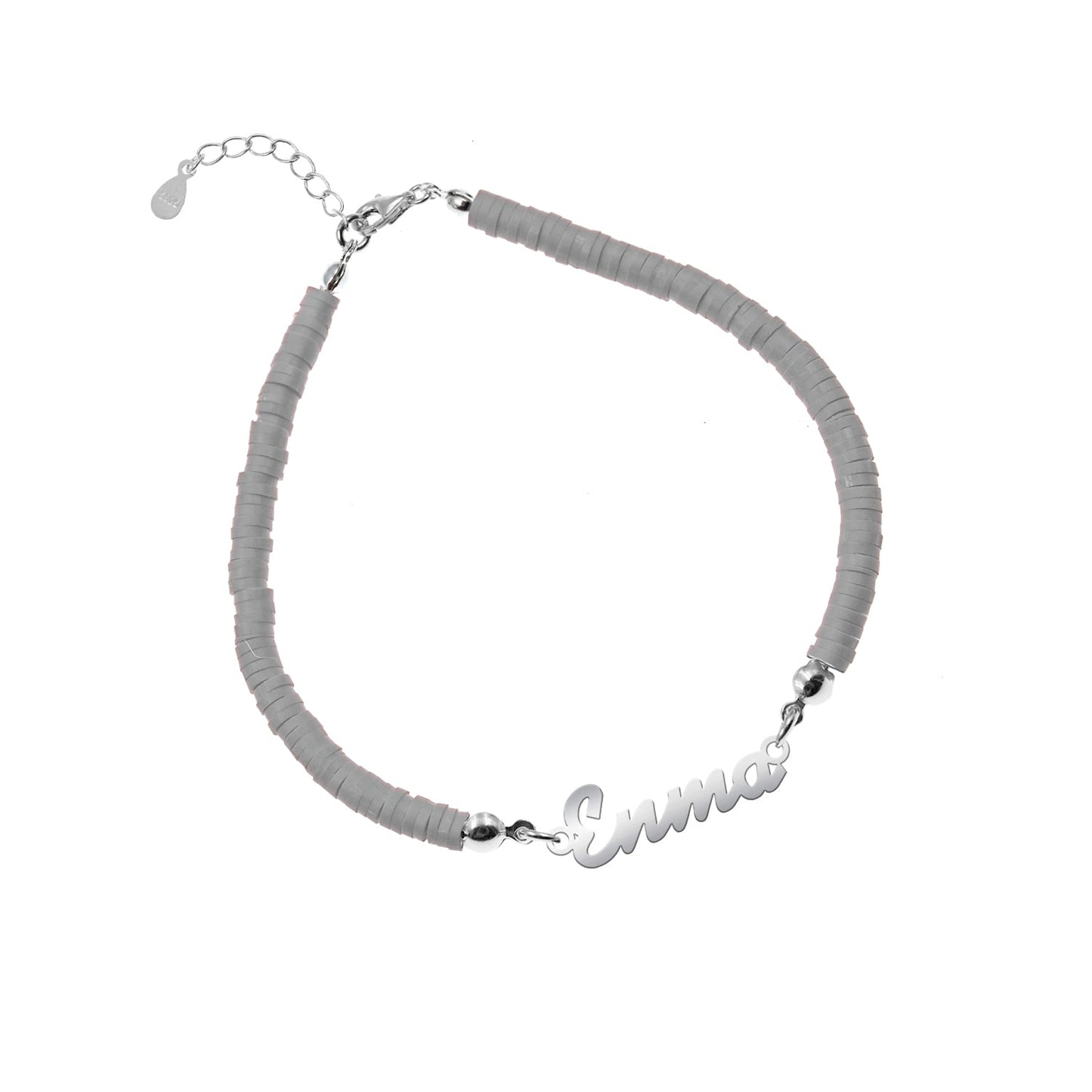 Bracelet de Communion Personnalisé en Argent 925 et Argile Polymère