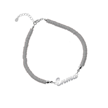 Bracelet de Communion Personnalisé en Argent 925 et Argile Polymère
