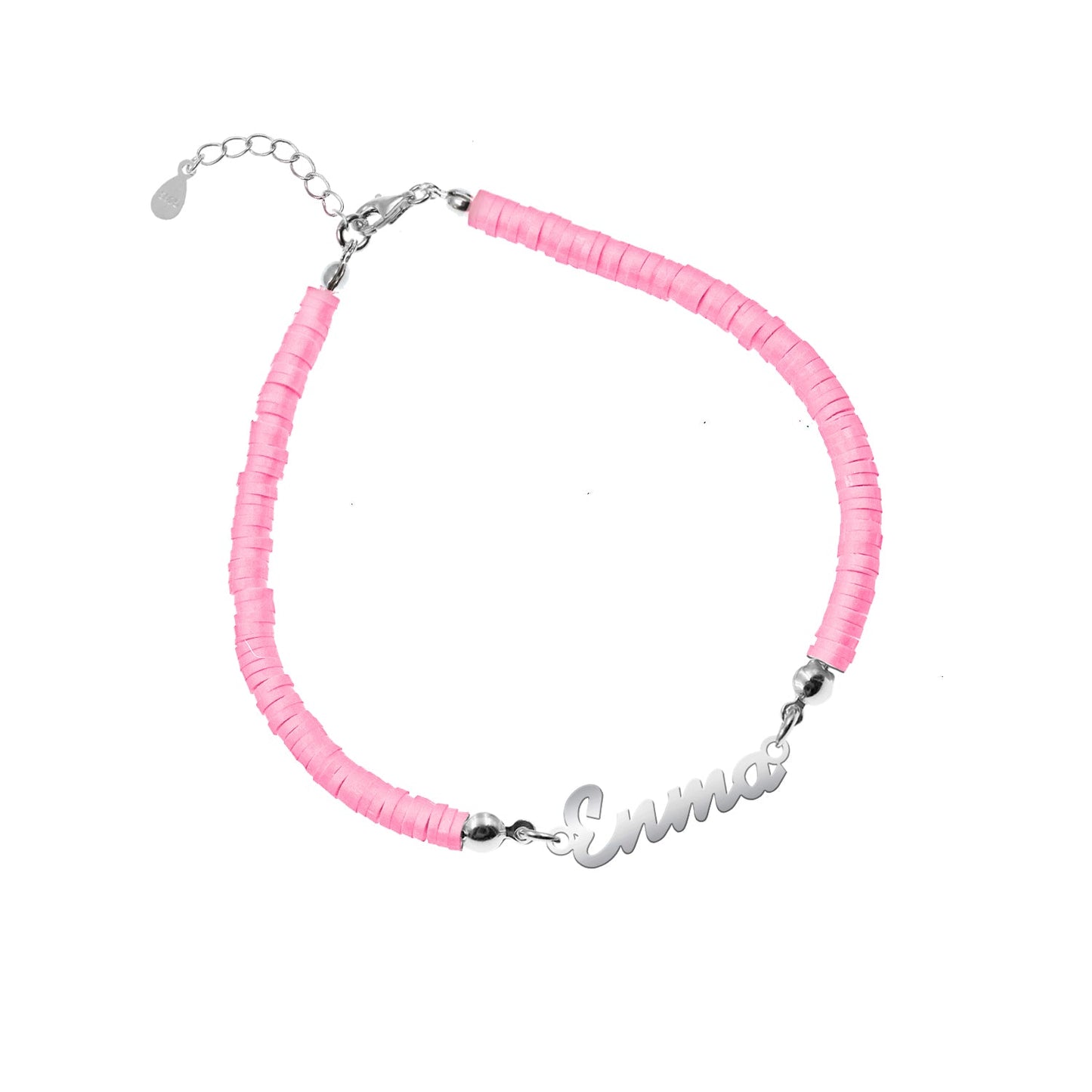 Bracelet de Communion Personnalisé en Argent 925 et Argile Polymère