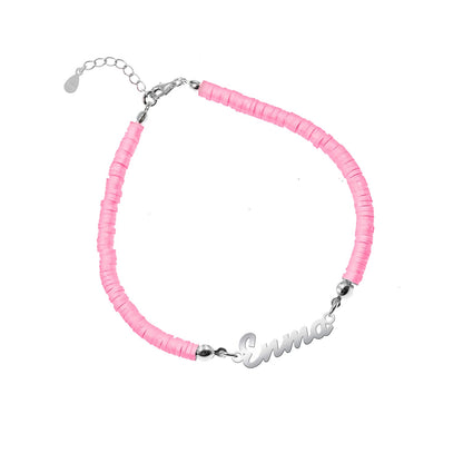 Bracelet de Communion Personnalisé en Argent 925 et Argile Polymère