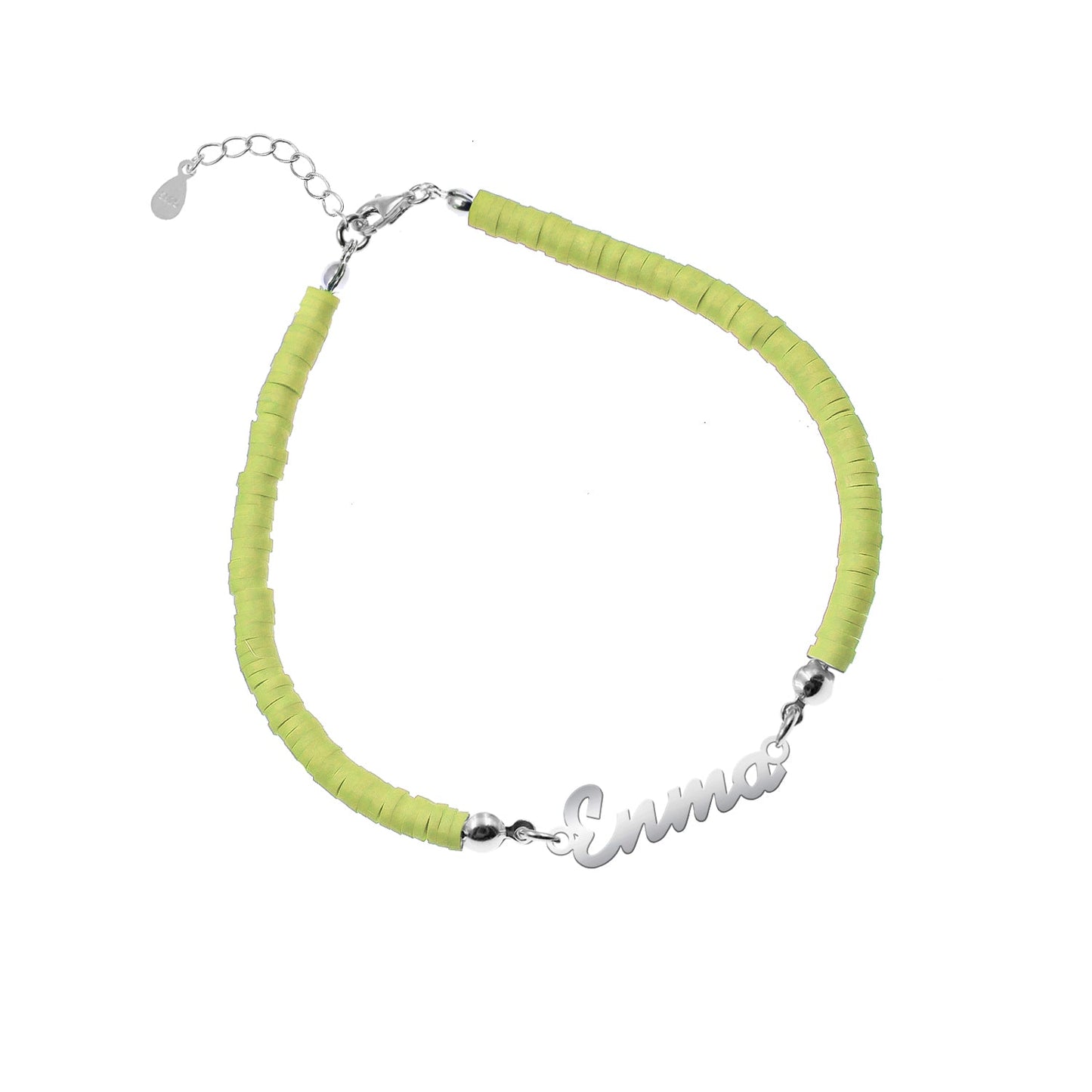Bracelet de Communion Personnalisé en Argent 925 et Argile Polymère