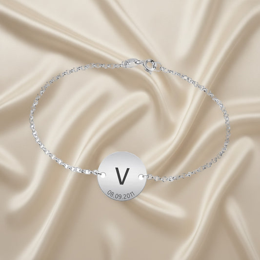 Bracelet en Argent 925 avec Médaille Personnalisable