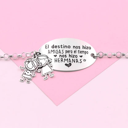 Bracelet en Argent à Personnaliser : Message et Jusqu'à 2 Enfants