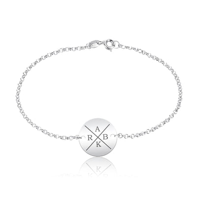 Bracelet Quatre Initiales, cadeau pour sa mère, argent 925