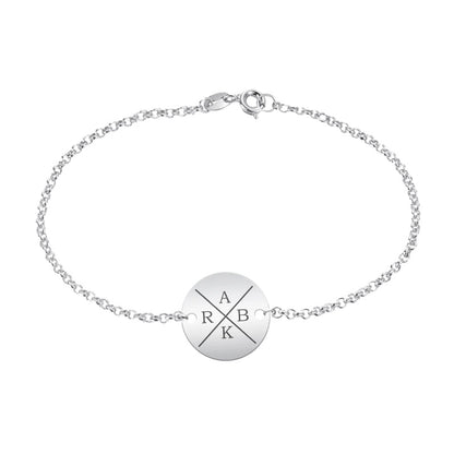 Bracelet en argent avec 4 initiales personnalisables